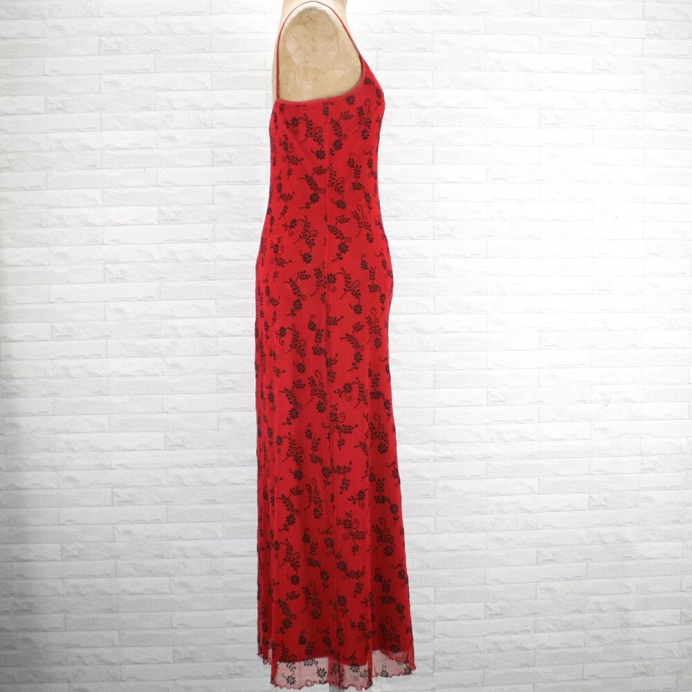 CITY TRIANGLES Dress Prom Maxi Floral Stretch Bodycon Homecoming Red Black Small - Picture 4 of 17